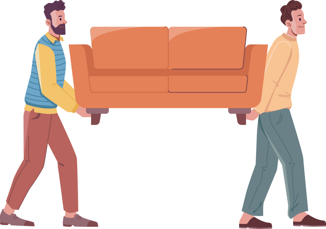 People Moving Sofa or Couch Transporting